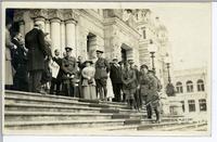[Group of people on steps of British Columbia Parliament Buildings in Victoria, B.C.]