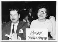 [Photograph of the "Masset Shoreworkers" table during the 1970 UFAWU (United Fishermen and Allied Workers Union) Convention], part 1