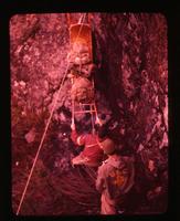Rescue Conference Mt. [Mount] Baker stretcher lowering technique, June 15, 1957