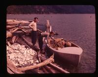 Russ Yard's boat - Stave Lake, Sept. 2, 1957 : Rafe Hulchinson, Cyril Scott