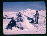 Summit cairn - Mt. [Mount] Price : Barry Watson & Jim MacDonald, Apr. 6, 1958