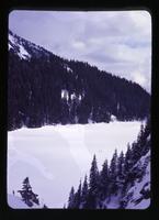 2 skiers on Lake Lovely Water, April 17, 1965