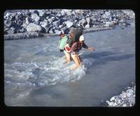 Niut Range - Glacial cr. [Creek] crossing - Dave & Esther, Aug. 30, 1967
