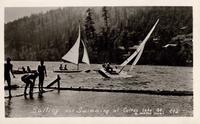 Sailing and Swimming at Cultus Lake BC.