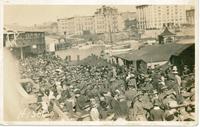 [Large crowd of people near the Inner Harbour in Victoria, B.C.]