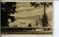 View from Prospect Point, Stanley Park, Vancouver, B.C. showing Monument to S.S. Beaver