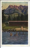 [Several people in a swimming pool in Radium, B.C.]