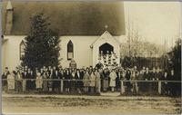 [Group of people outside of a church in Ladner, B.C.]