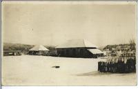 [Snow-covered buildings at Fort Langley, B.C.]