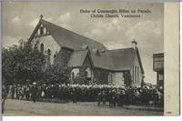Duke of Connaught Rifles on Parade, Christs Church, Vancouver