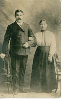 [Portrait of a Doukhobor man and woman in an unknown location]