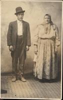 [Portrait of a Doukhobor man and woman in an unknown location]