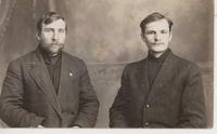 [Portrait of two Doukhobor men in an unknown location]