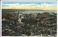 View overlooking the West End, showing English Bay and Point Grey, Vancouver, B.C.