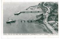 Aerial View of Old and New Wharves and Fisherman's Floats, Campbell River, V.I., B.C.