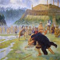 C. Hopkins Painting of Warriors Doing Battle