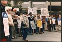 Health and safety demonstration at Workers Compensation Board, Richmond, BC, March 22, 1983. Poisoned.