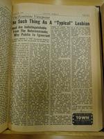 The Feminine Viewpoint: No Such Thing as a "Typical" Lesbian: Most are Indistinguishable From the Heterosexuals; Why Public is Ignorant (in "ONE" Homosexual Magazine)