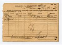 [Receipt from] Canadian Pacific Express Company, 1928 July 13