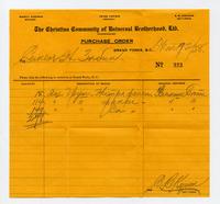 Purchase order, 1928
