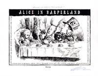 Alice in Harperland; Here the conversation dropped, and the party sat silent for a minute, while Alice thought over all she could remember of post hotels, limousines and pricey fighter jets, which wasn't much.