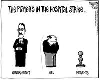 The players in the hospital strike...