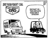Spot Road Rage Call "Road rage? No, I think what we're seeing here is depression."