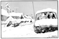 "See ... the Jones' don't have any trouble getting around in snow in their little English sports car ..."