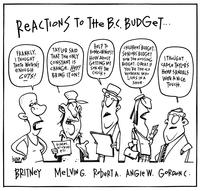 Reactions to the B.C. Budget... "Frankly, I thought there weren't enough CUTS!" "Taylor said that the only constant is change. HEY! Bring it on!" "Help to homeowners? How about getting my son off the [...]