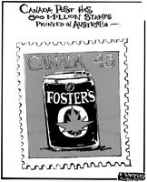 Canada Post Has 800 Million Stamps Printed in Australia - .. CANADA 43 FOSTER'S