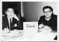 [Two men at the "Kitkatla" table during the UFAWU (United Fishermen and Allied Workers Union) Convention]