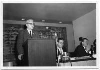 [Photo of a man speaking at the 1966 UFAWU (United Fishermen and Allied Workers Union) Convention]