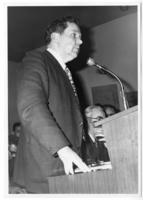 [Photo of a man speaking at the 1972 UFAWU (United Fishermen and Allied Workers Union) Convention]