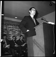 [Photo of a man speaking at the 1971 UFAWU (United Fishermen and Allied Workers Union) Convention]