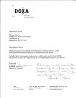 [Letter from DOXA to Skeena Reece at IMAG]