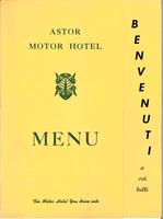 [Astor Motor Hotel - event menu and program]