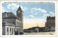 Front Street showing Post Office, Windsor Hotel and Bastion, Nanaimo, B.C.
