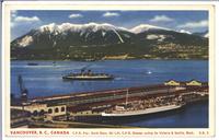 VanBCC C.P.R. Pier; North Shore, Ski Lift, C.P.R. Steamer sailing for Victoria &