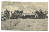 The Aquatic Building and New Grandstand, Kelowna, B.C. (war canoe  race)