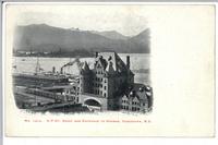 C.P. Ry. Depot and Entrance to Harbour, Vancouver, B.C.