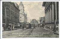 Granville Street, showing Post Office, C.P.R. Depot, and Bank of Commerce, Vancouver, B.C.