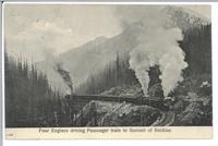 Four Engines driving Passenger train to Summit of Rockies