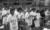 Health care workers march, rally at VGH [Vancouver General Hospital] during BCNU [British Columbia Nurses' Union] strike