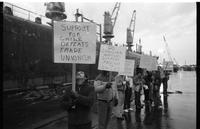 Canadians for Democracy in Chile picket at Chilean ship, Centennial Pier