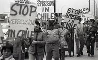 Office of Solidarity with Chile pickets at consulate, North Vancouver