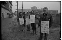 Picket at Gama Construction site, Broadway, Cambie