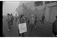 Trade union picket on South African ship, Centerm Pier