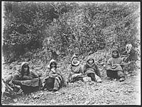 A group of native women wearing parkas