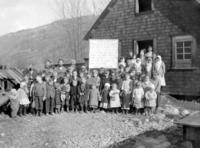 Doukhobor children with sign